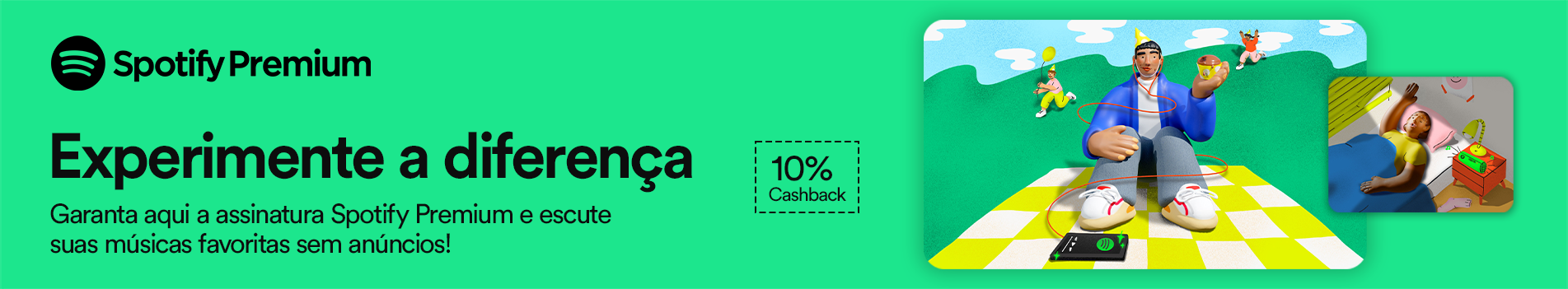 Spotify com 10% de Cashback!