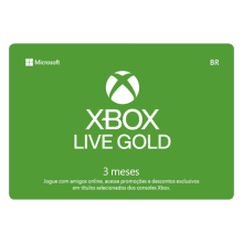 Gift Card Xbox Live Gold - 3 meses