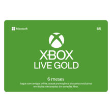 Gift Card Xbox Live Gold - 6 meses