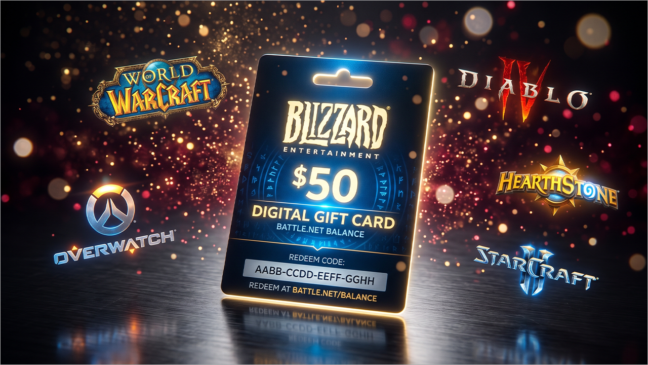 Gift Card Blizzard sendo comprado online no Rei dos Coins com entrega digital imediata e cashback