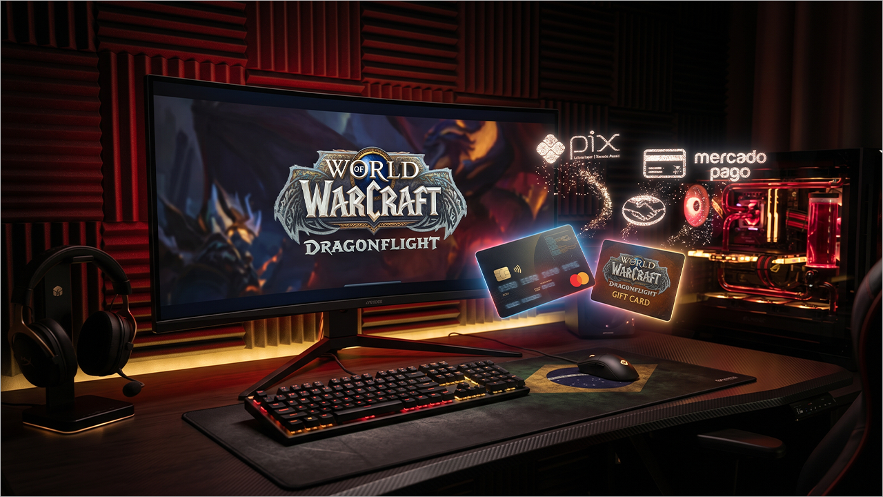 Gift Card Blizzard parcelado no Rei dos Coins para jogadores de World of Warcraft no Brasil