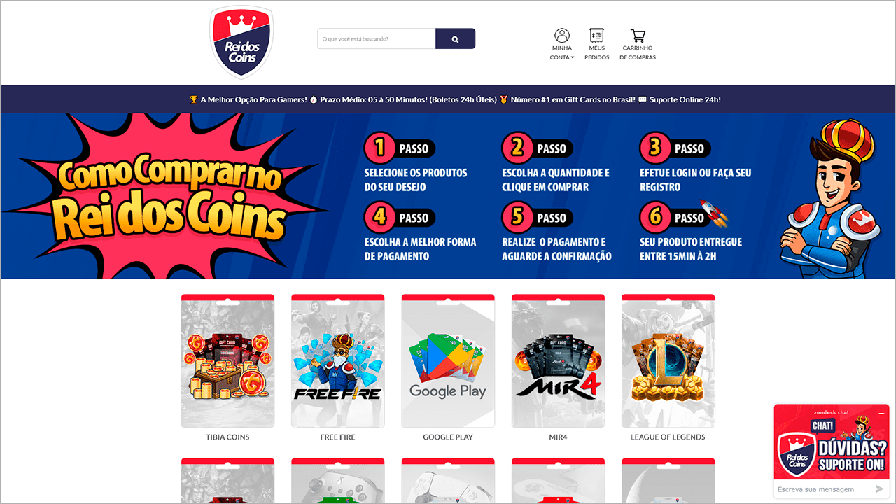 Rei dos Coins é a Loja Número #1 na Venda de Gift Cards no Brasil!